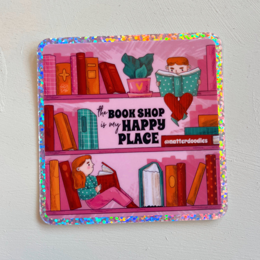 The Book Shop is My Happy Place Sticker