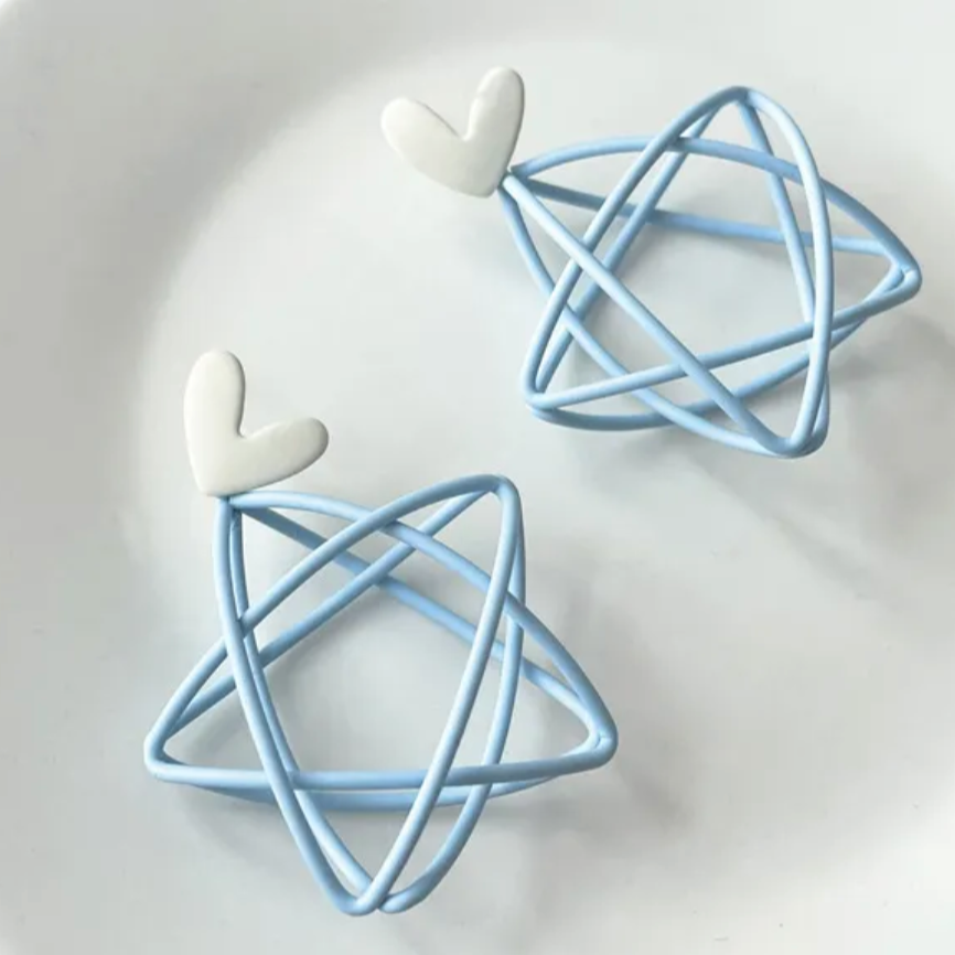 You Star-tled Me Blue Holiday Earrings