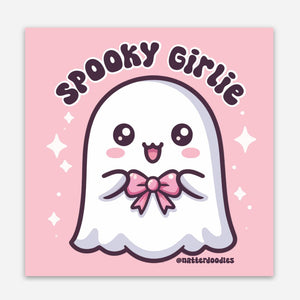 Spooky Girlie Ghost Halloween Sticker