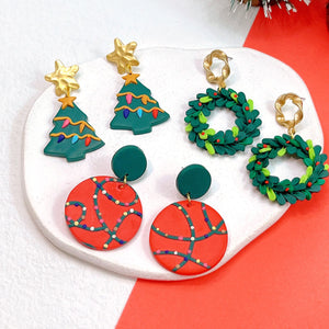 Spruce Willis Christmas Tree Holiday Earrings