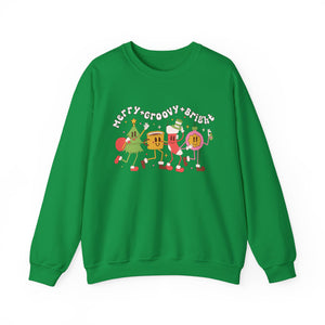 Merry & Groovy & Bright Holiday Sweatshirt