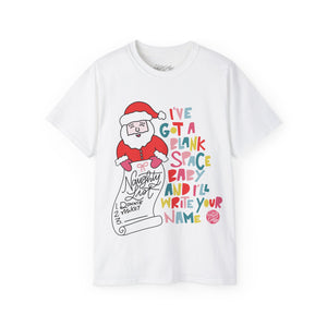 Blank Space Holiday Tee Inspired for Swifties