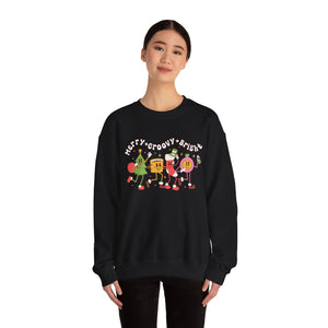 Merry & Groovy & Bright Holiday Sweatshirt