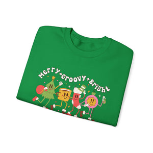 Merry & Groovy & Bright Holiday Sweatshirt