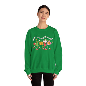 Merry & Groovy & Bright Holiday Sweatshirt