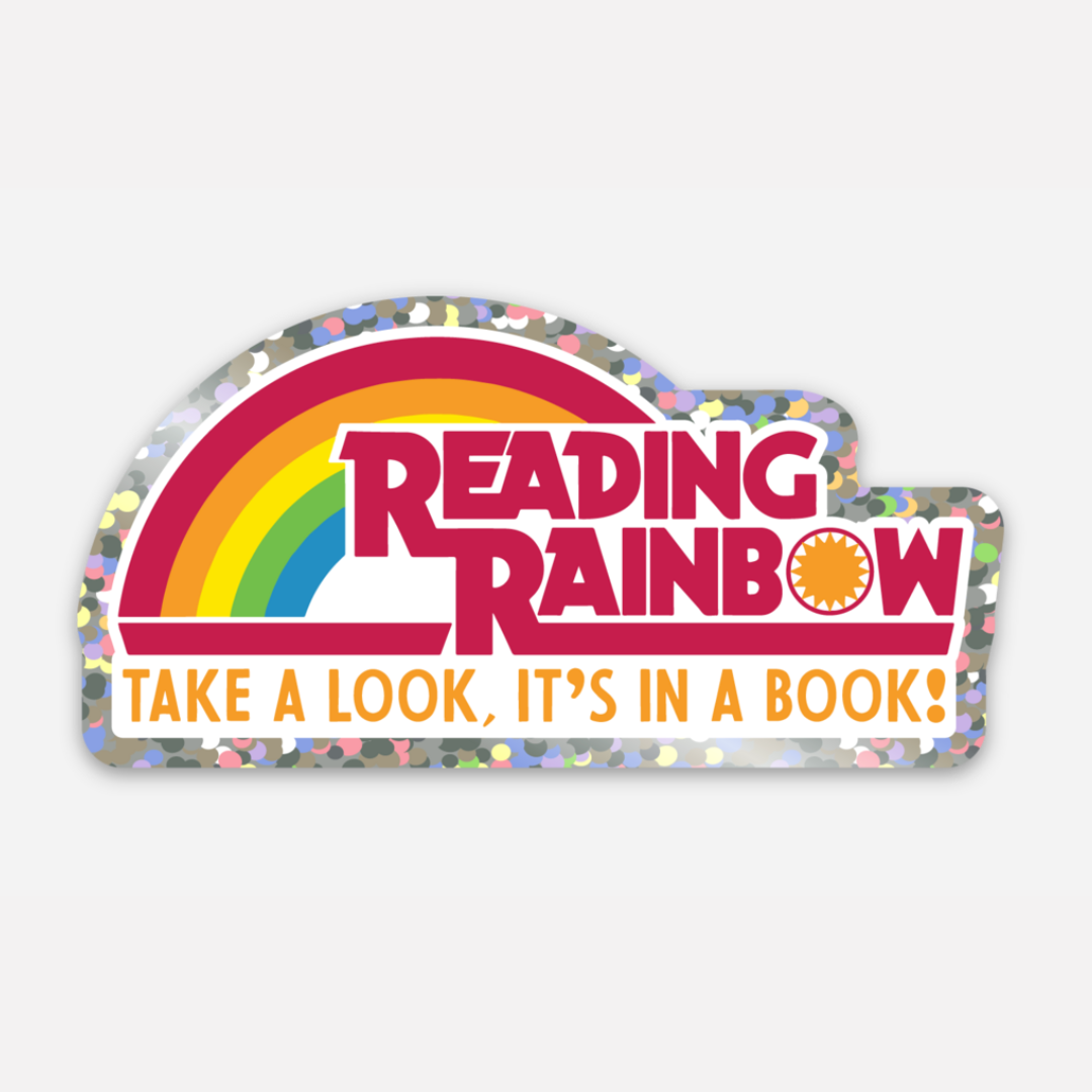 Reading Rainbow Glitter Sticker