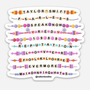 Taylor Swift Eras Albums Friendship Bracelet Sticker