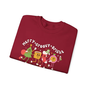 Merry & Groovy & Bright Holiday Sweatshirt