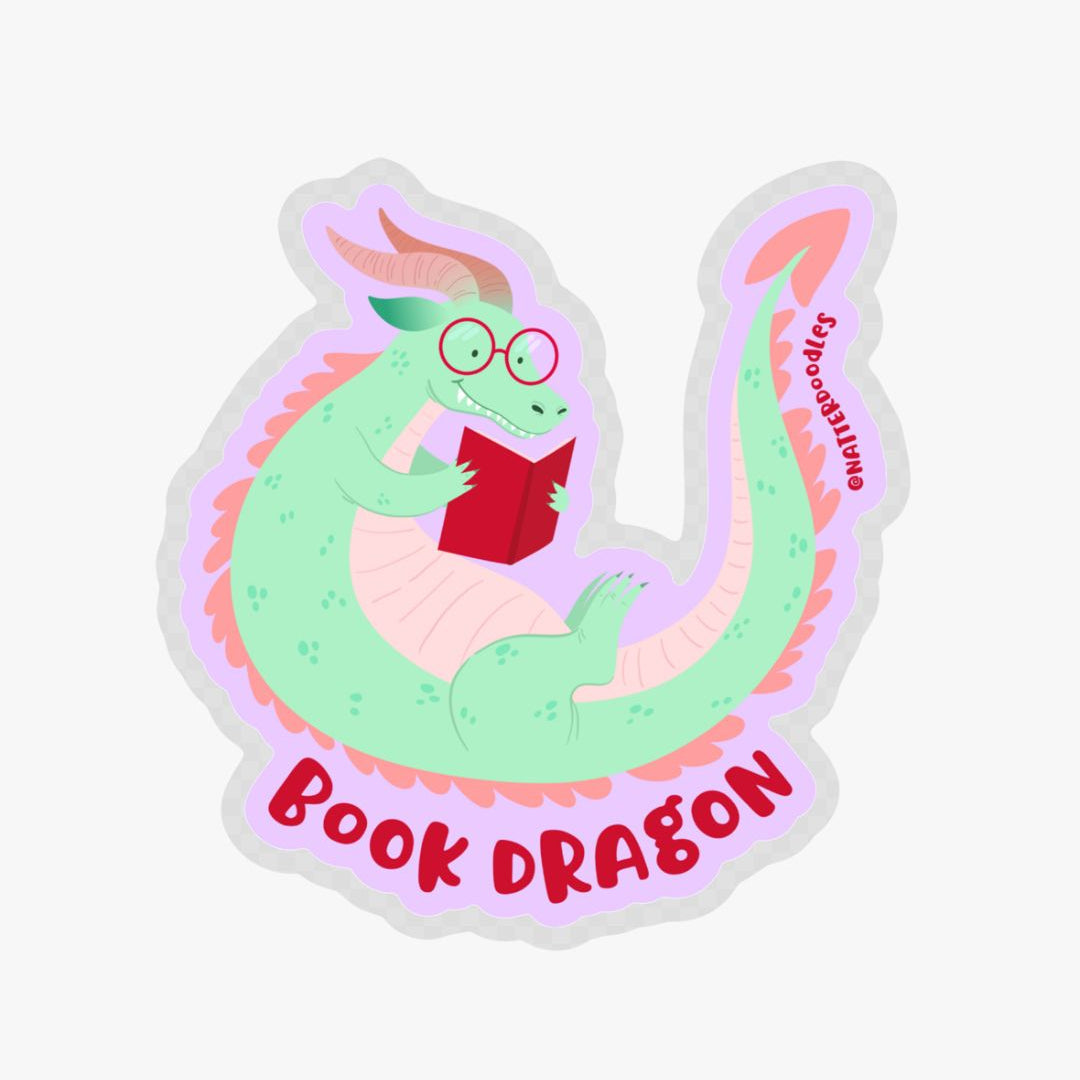 Book Dragon Waterproof Sticker