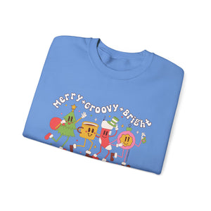 Merry & Groovy & Bright Holiday Sweatshirt