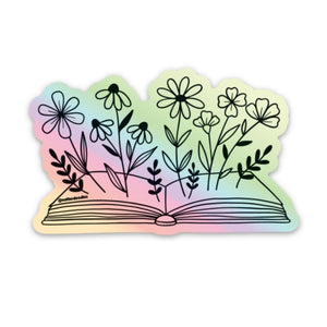 Blooming Book Holographic Sticker
