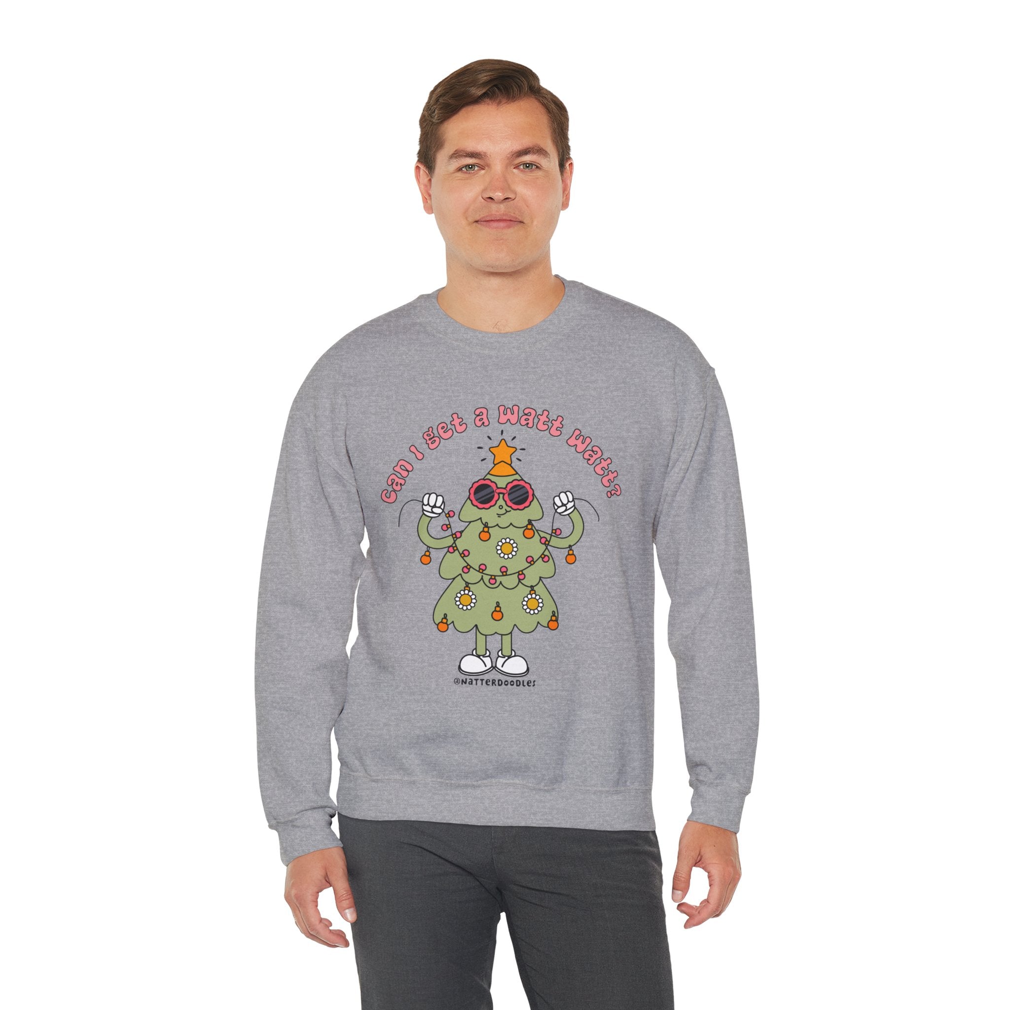 Christmas Tree Lights Can I Get a Watt Watt Sweatshirt