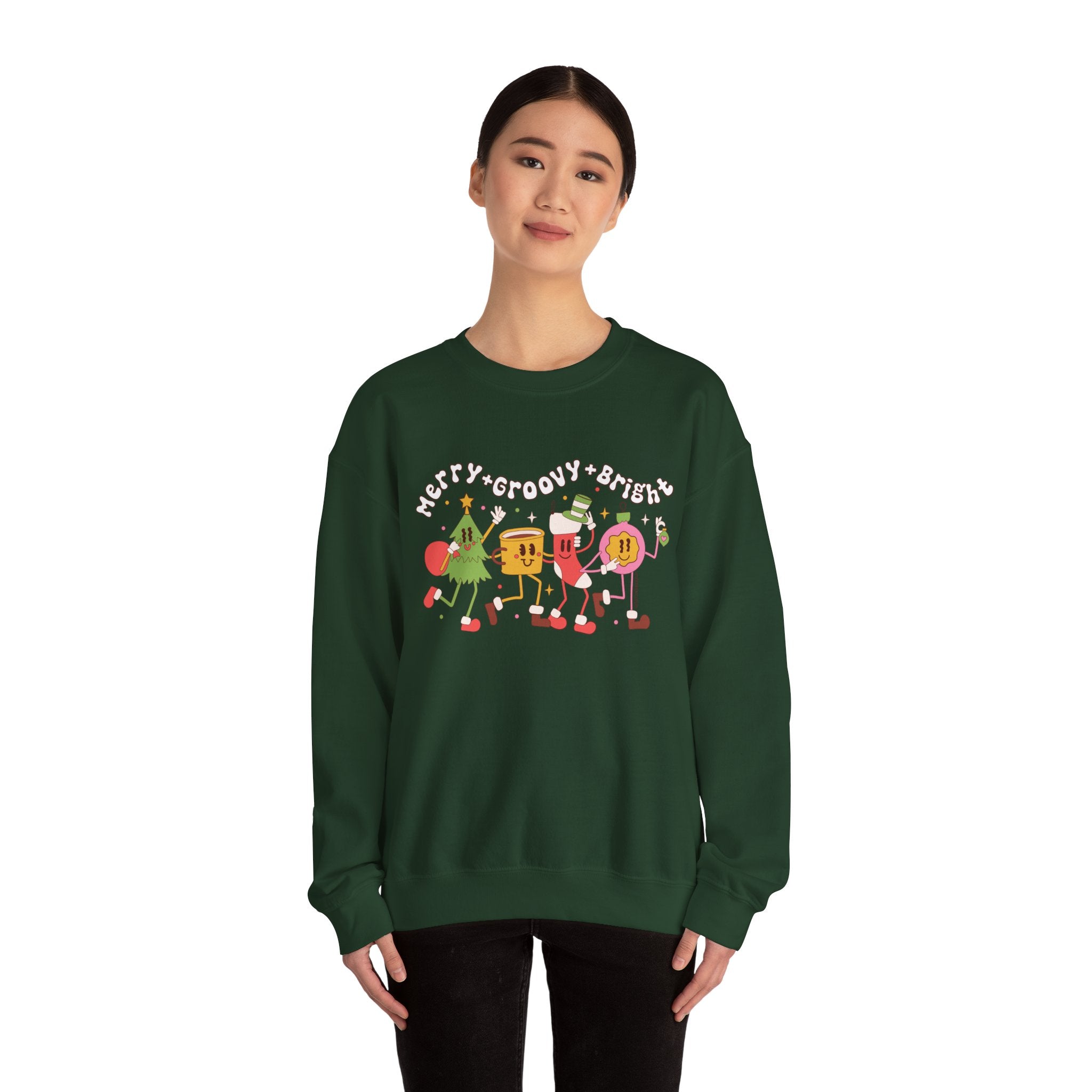 Merry & Groovy & Bright Holiday Sweatshirt