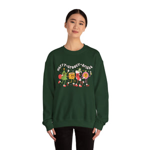 Merry & Groovy & Bright Holiday Sweatshirt