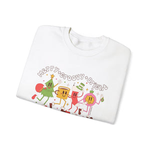 Merry & Groovy & Bright Holiday Sweatshirt