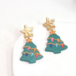 Spruce Willis Christmas Tree Holiday Earrings