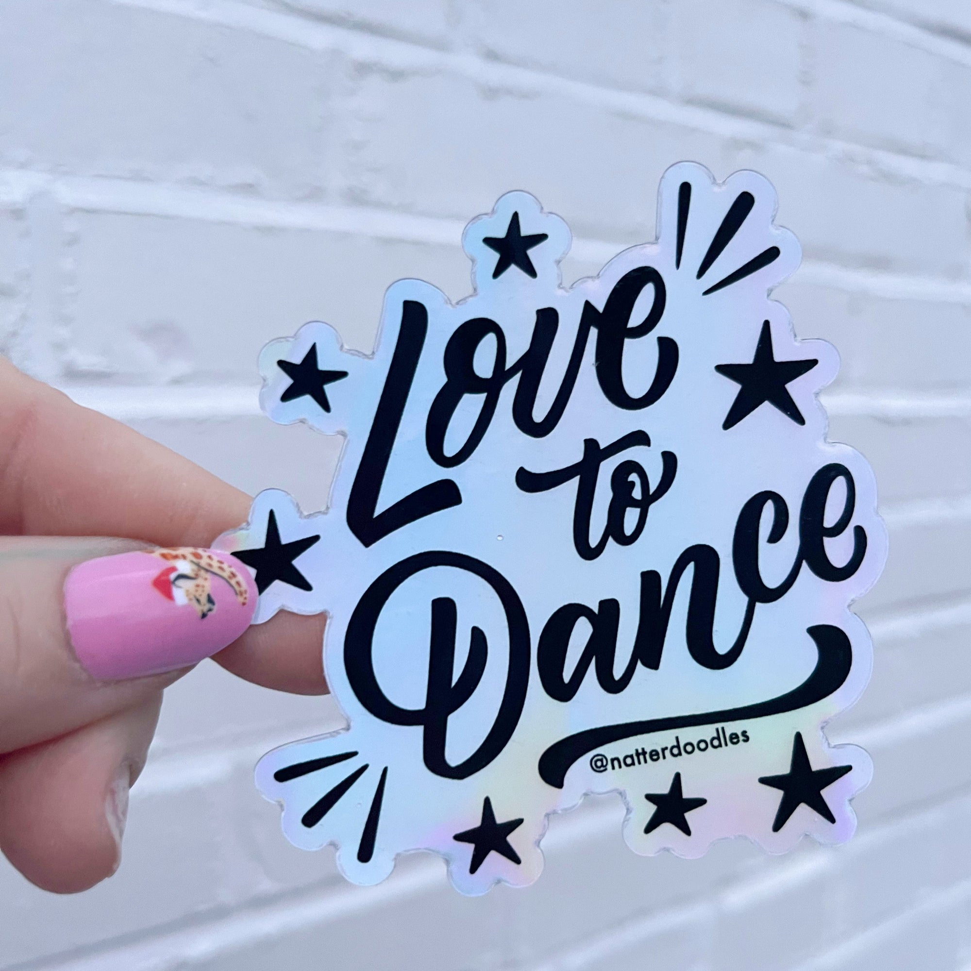 Love to Dance Sticker – Sparkly Vinyl Dance Gift for Performers