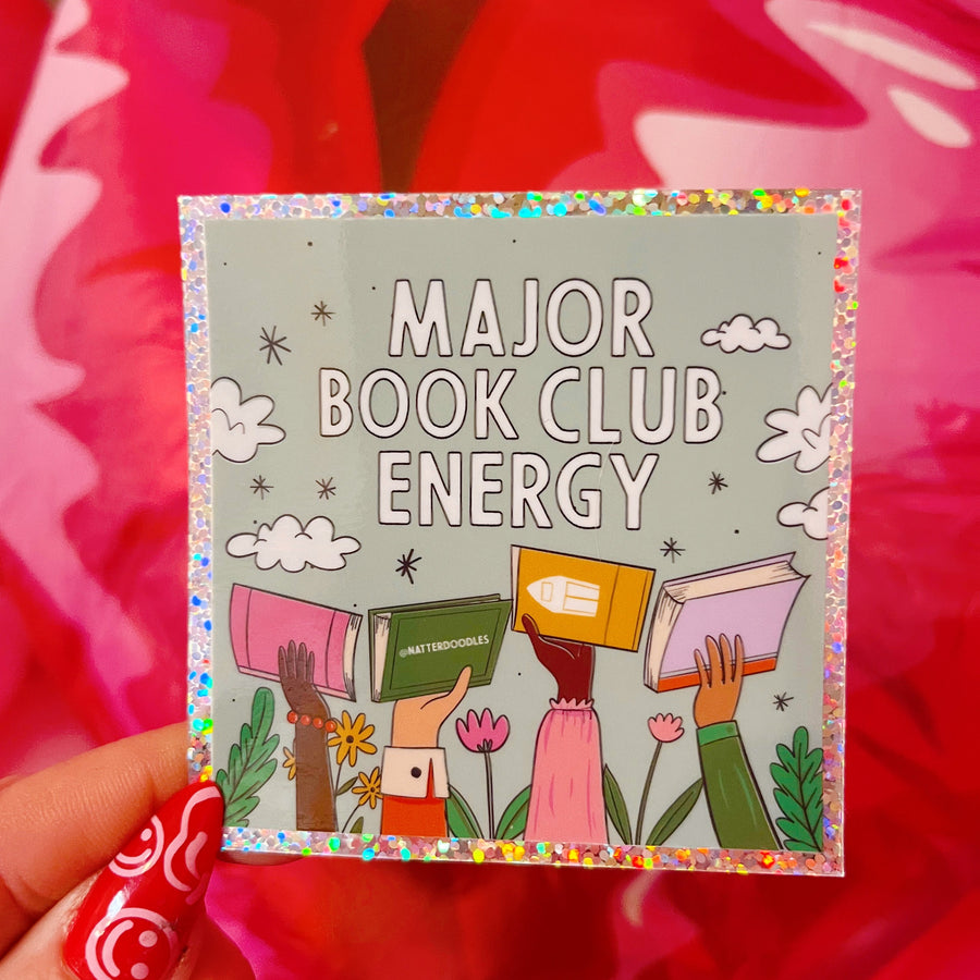 Major Book Club Energy Glitter Sticker