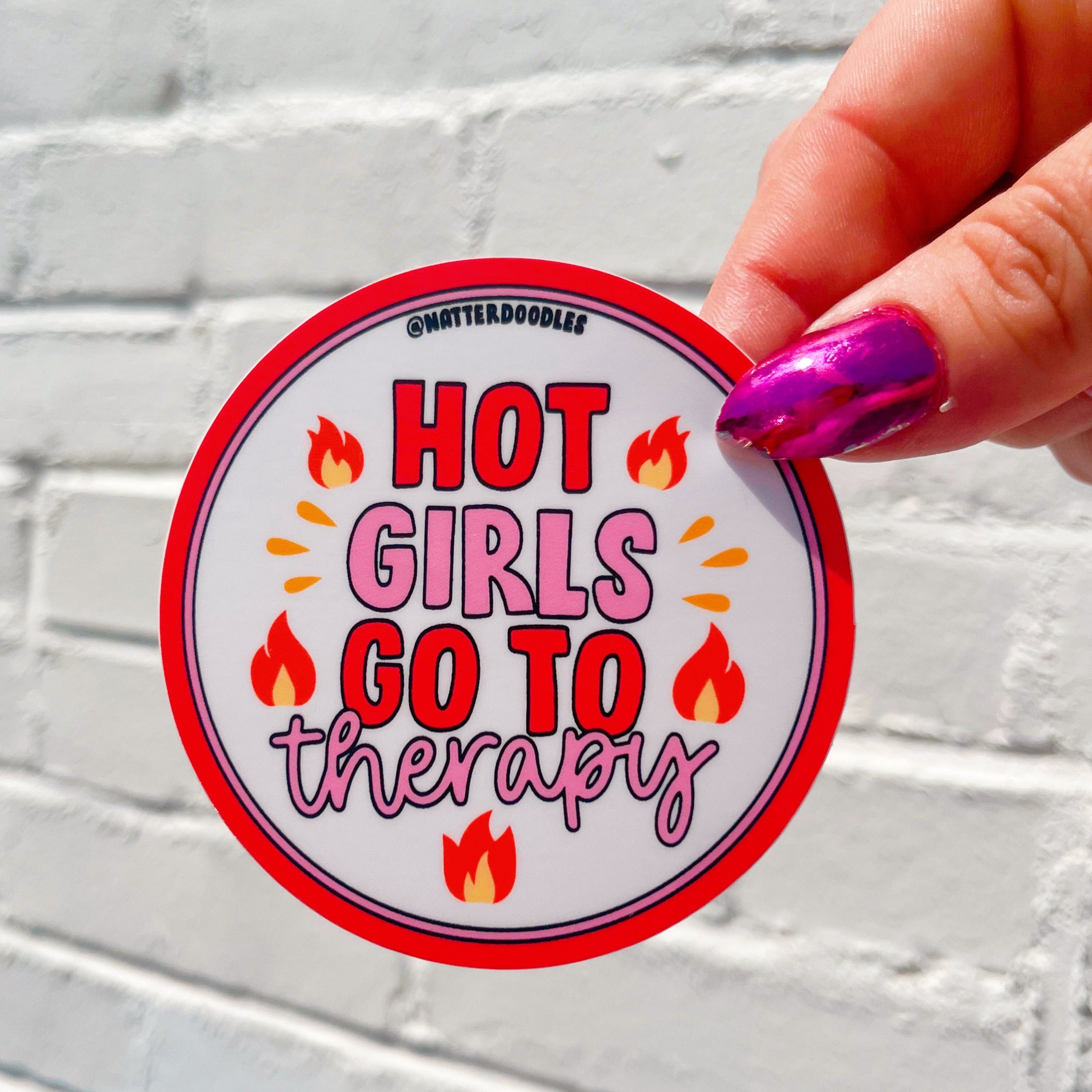 Hot Girls Go to Therapy Sticker