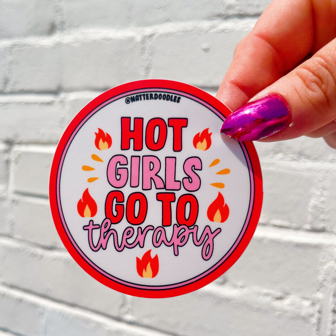 Hot Girls Go to Therapy Sticker