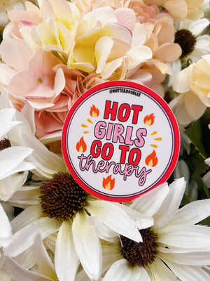 Hot Girls Go to Therapy Sticker