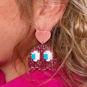 All Pac'd Up Pinky Pac-Man Earrings