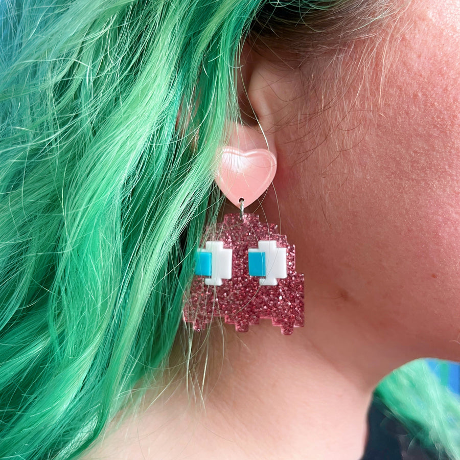 All Pac'd Up Pinky Pac-Man Earrings