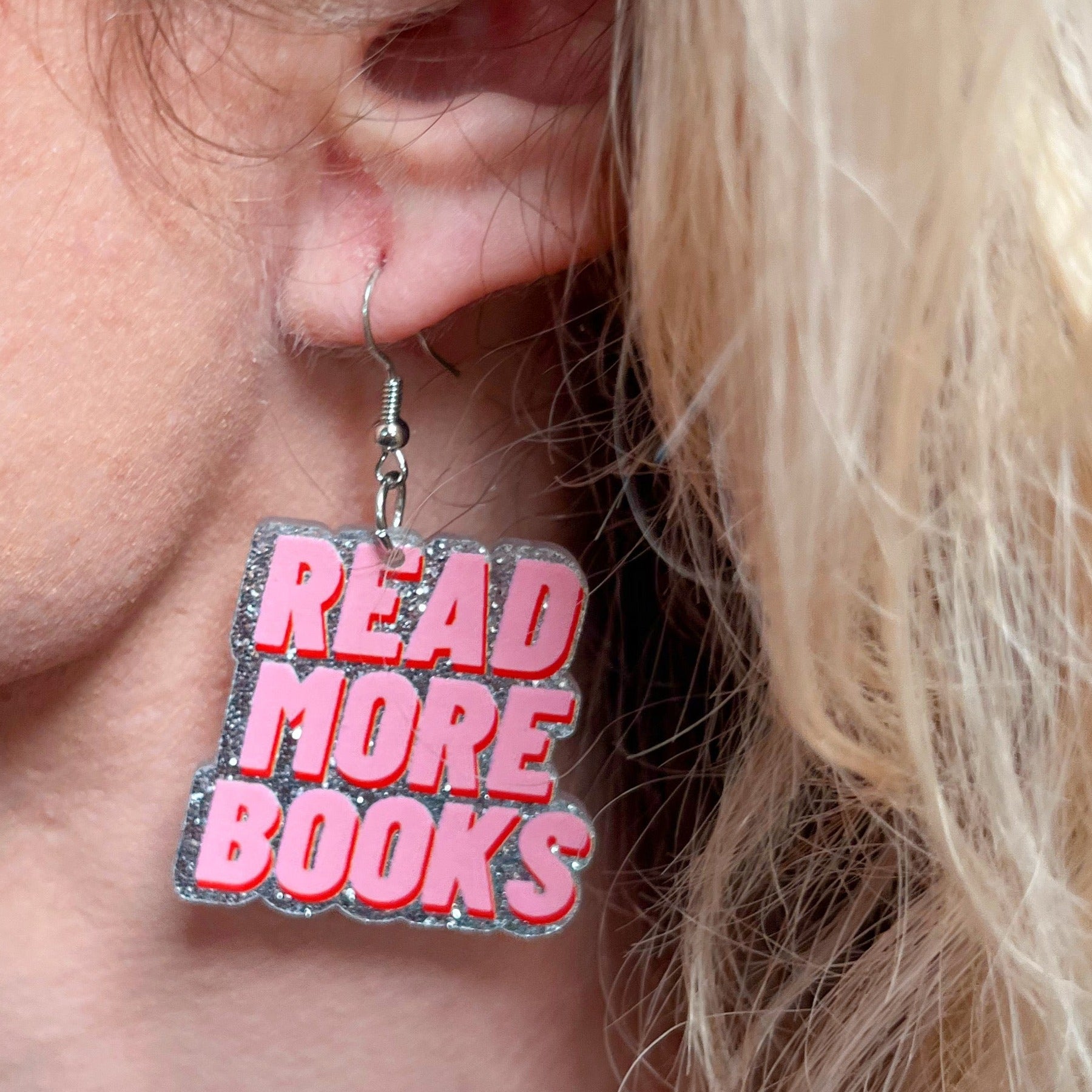 Read More Books Glitter Earrings