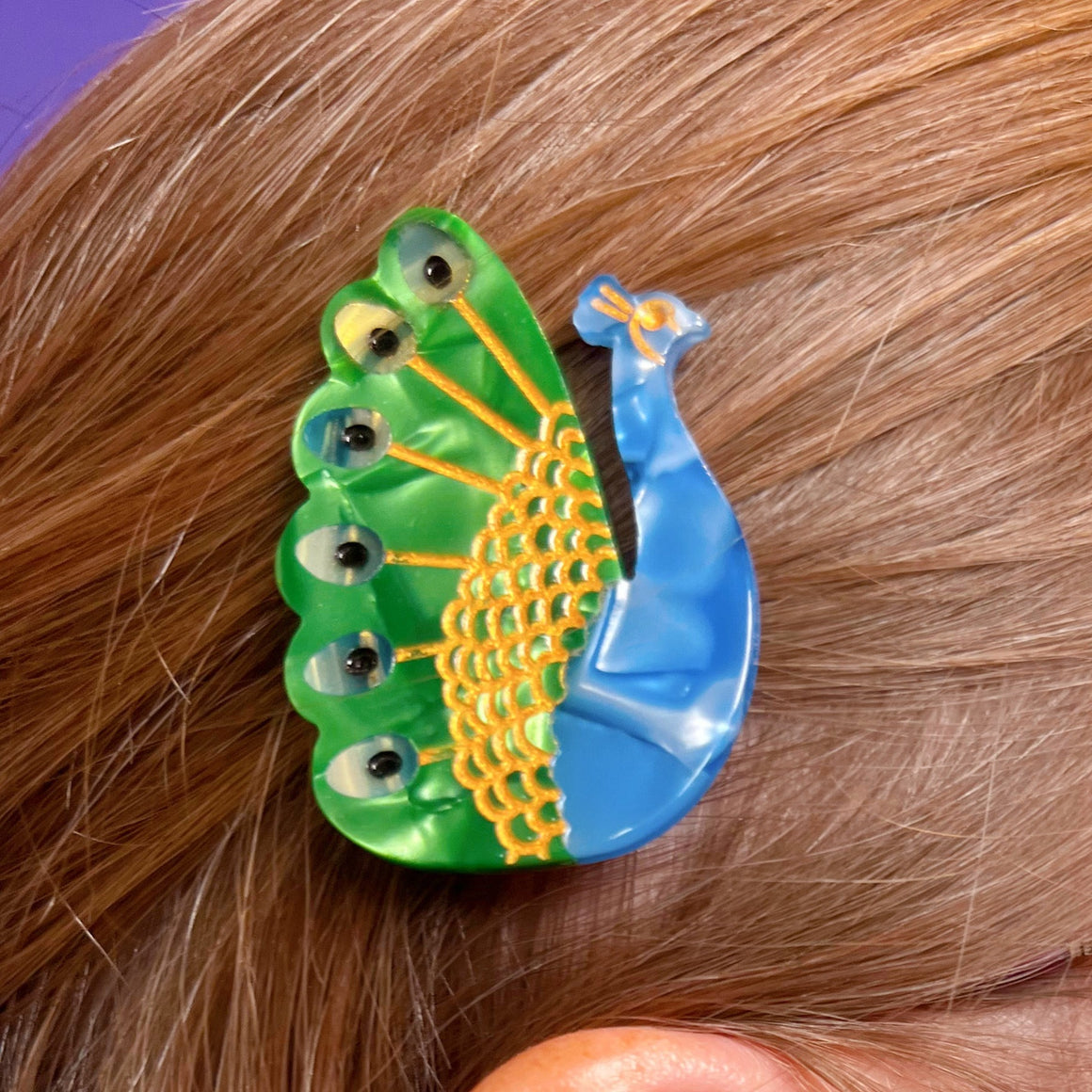 Peacock of the Walk Hair Accent Clip