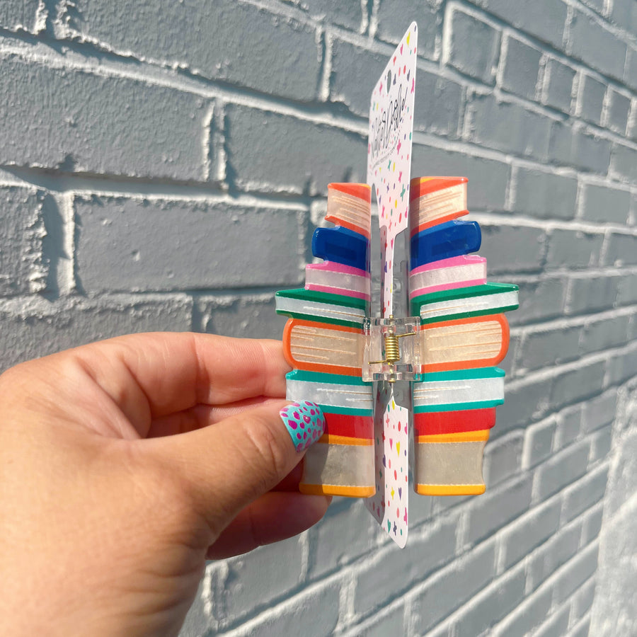 Read My Clips Book Hair Claw | Book Lover Hair Accessory for Readers, Teachers & Bibliophiles