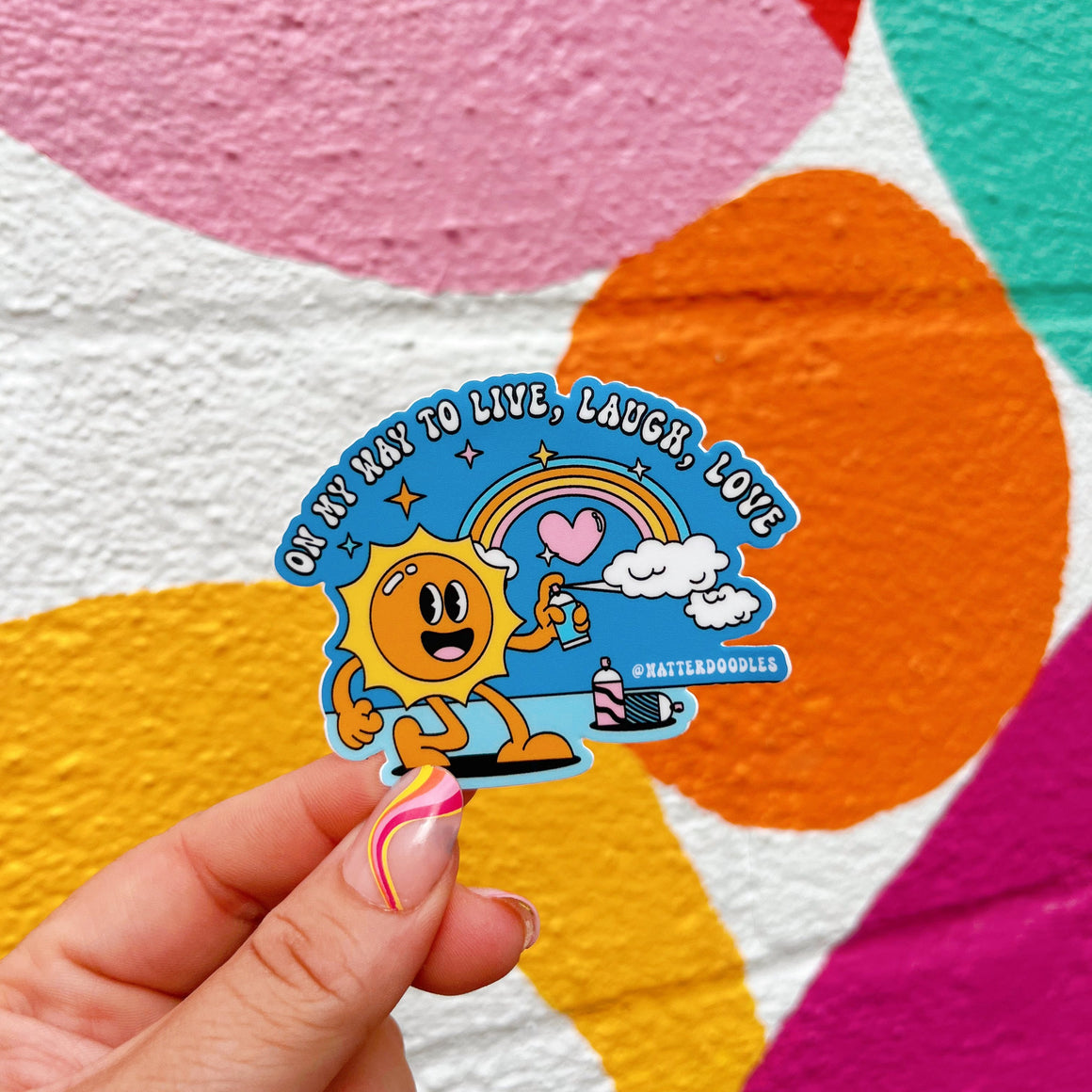 On My Way to Live Laugh Love Sticker