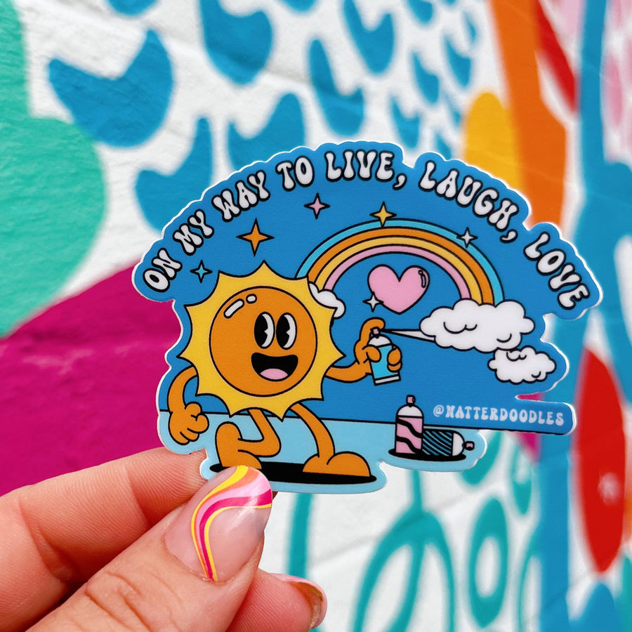 On My Way to Live Laugh Love Sticker