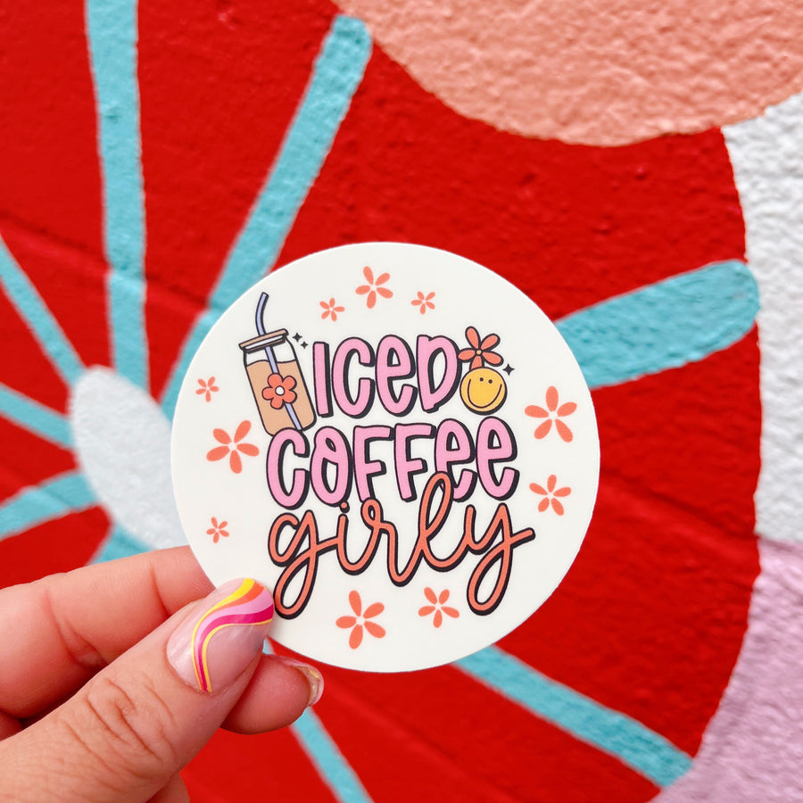 Iced Coffee Girly Sticker