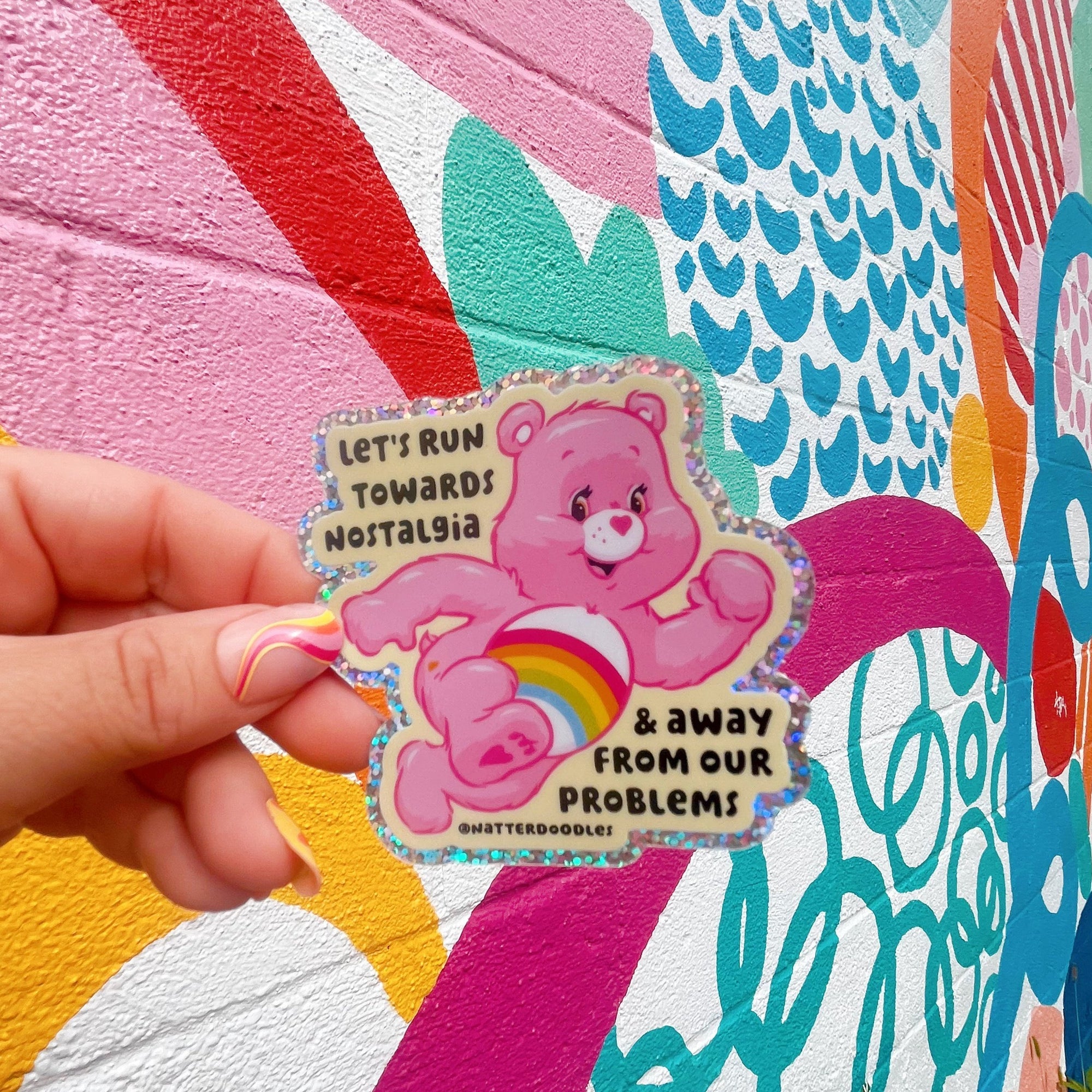 Let’s Run Towards Nostalgia Care Bear Sticker