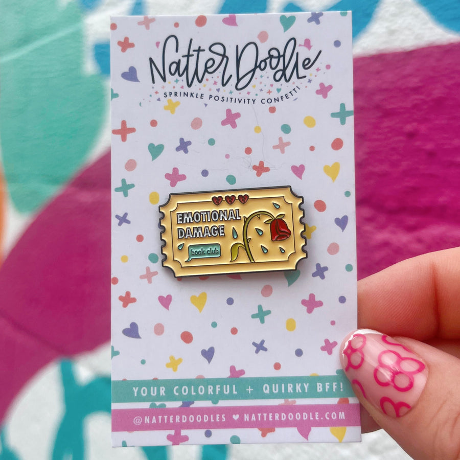 Emotional Damage Book Club Enamel Pin