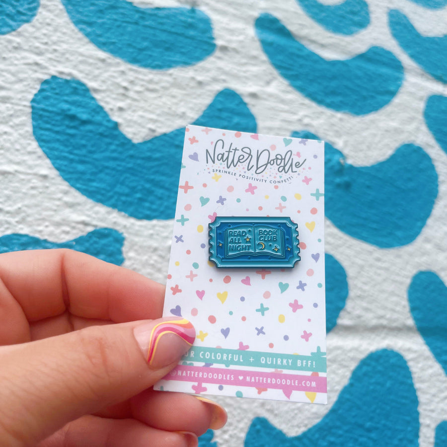 Read All Night Book Club Enamel Pin