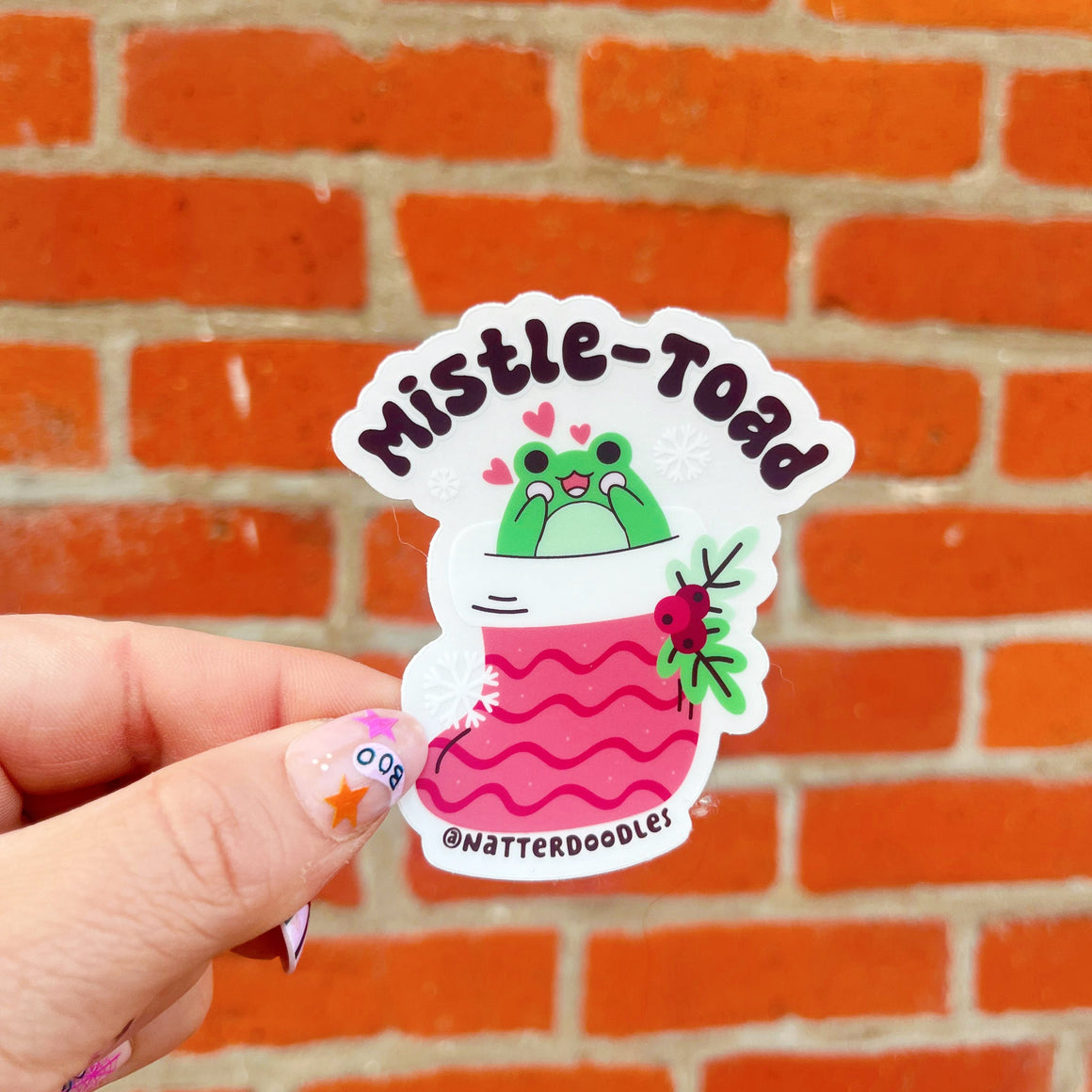 Mistle-Toad Holiday Sticker