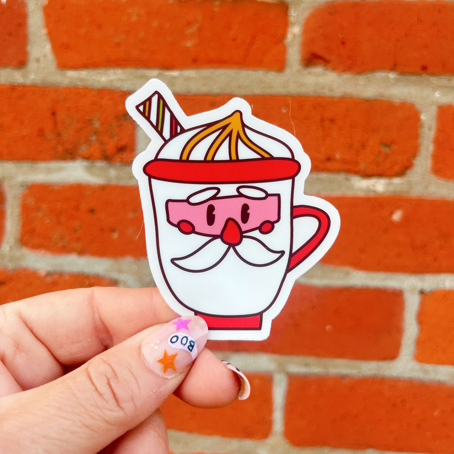 Claus Cocoa Cup Christmas Sticker