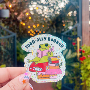 Toad-ally Booked Reading Sticker