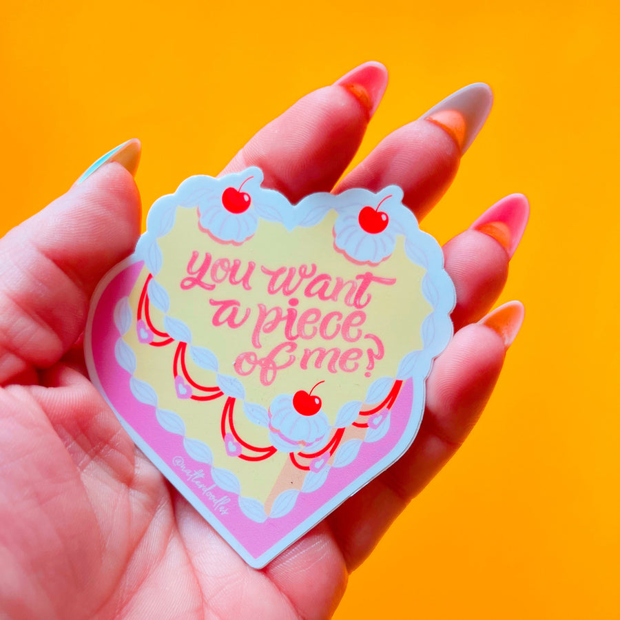 You Want a Piece of Me? Coquette Cake Sticker