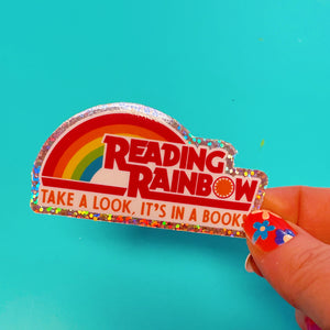 Reading Rainbow Glitter Sticker