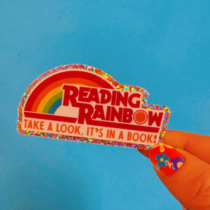 Reading Rainbow Glitter Sticker