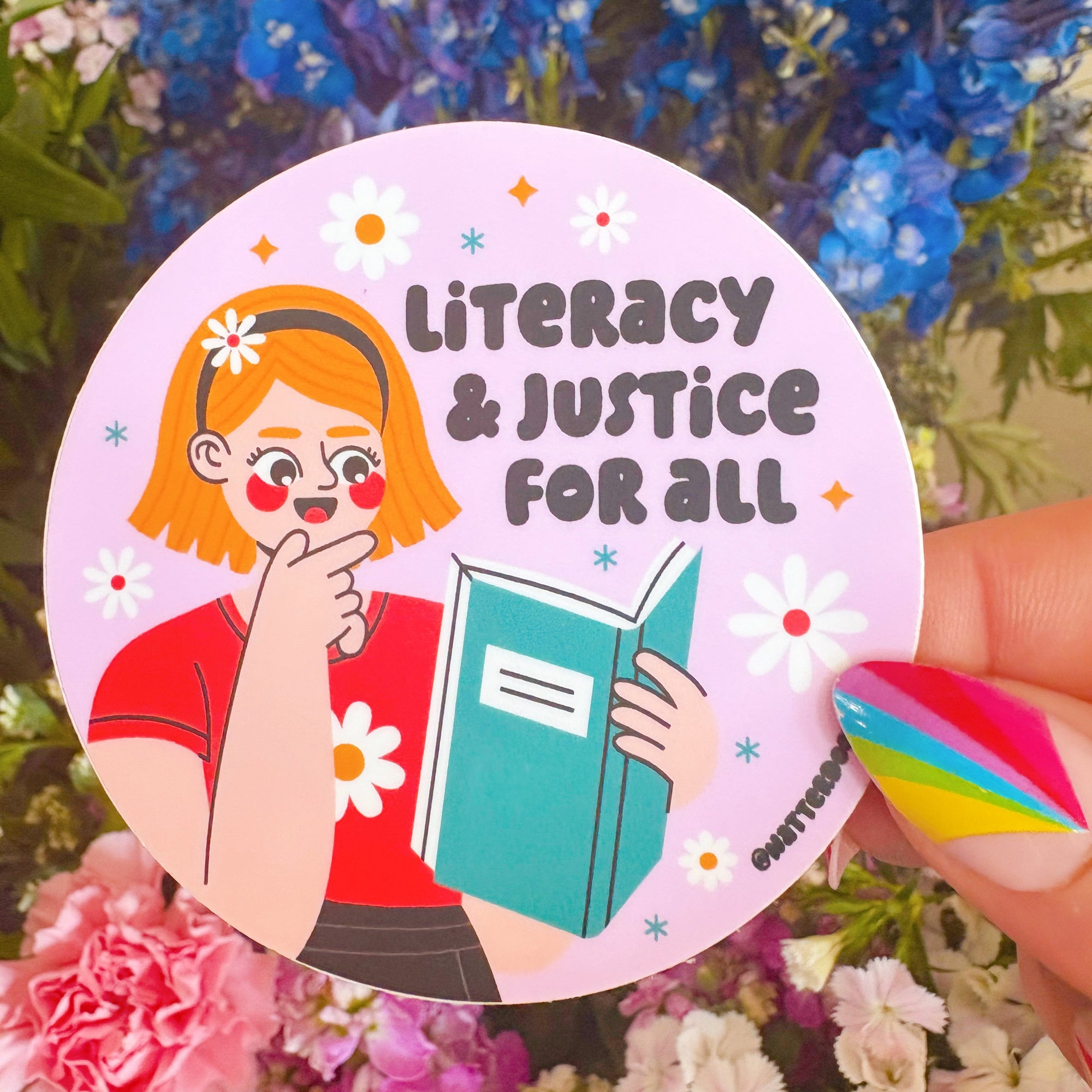 Literacy & Justice For All Sticker