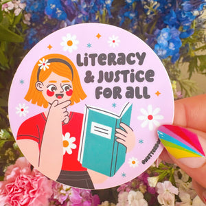Literacy & Justice For All Sticker