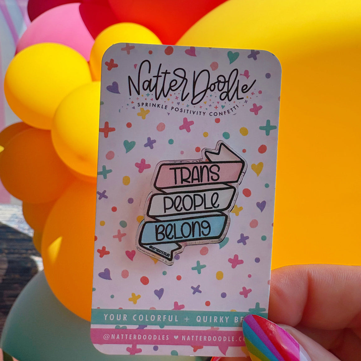 Trans People Belong Pin