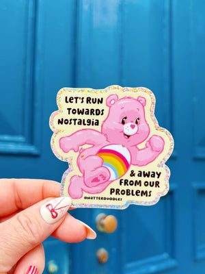 Let's Run Towards Nostalgia Care Bear Sticker