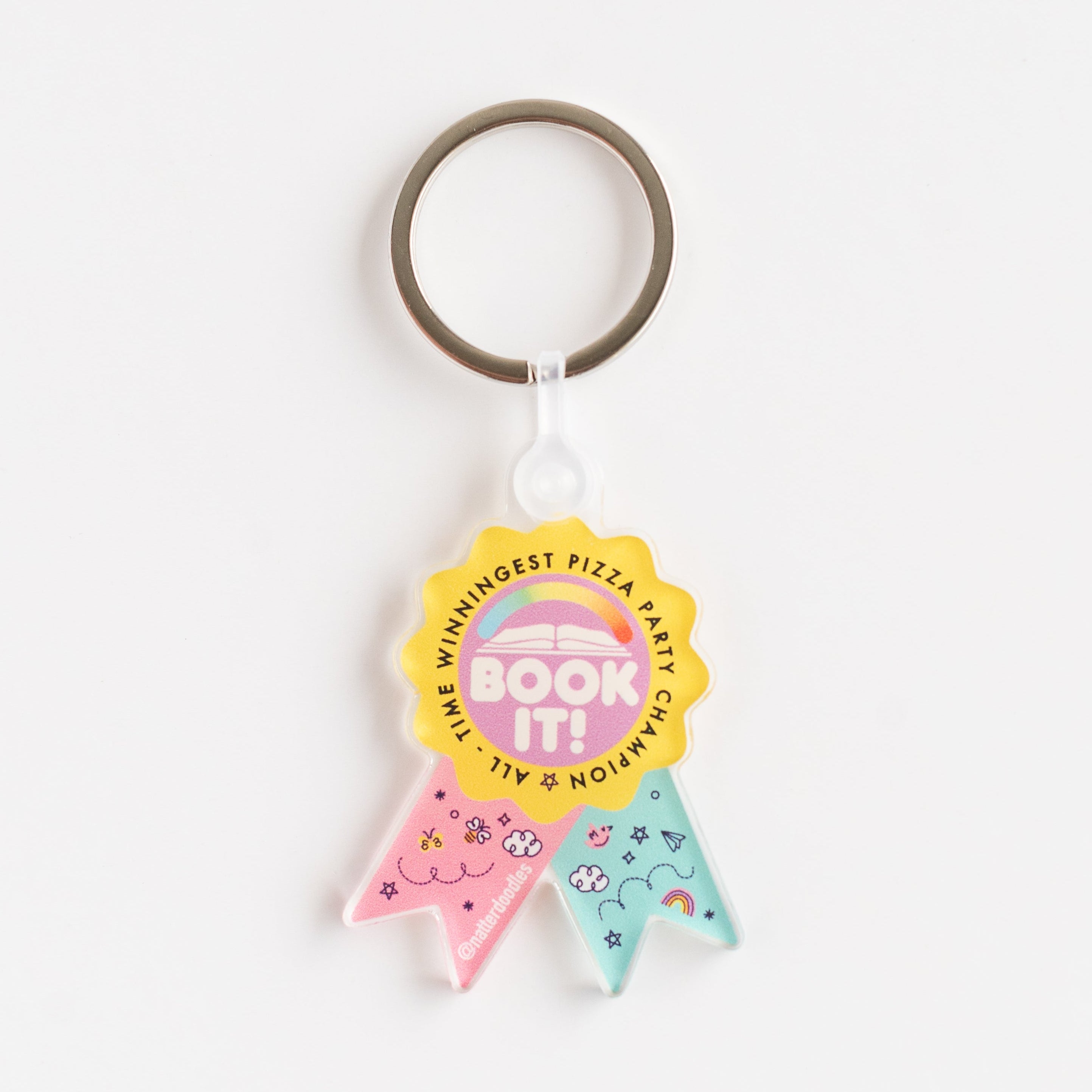 Book It keychain, Pizza Hut Book It, scholastic nostalgia, personal pan pizza, reader gift, book lover keychain, 90s nostalgia, millennial gift, reading reward, bookworm accessory