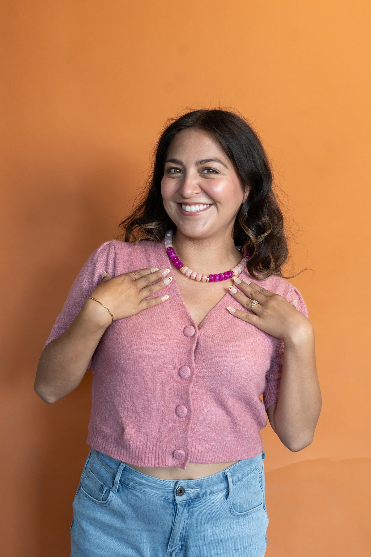 Berry Blush Acrylic Beaded Necklace