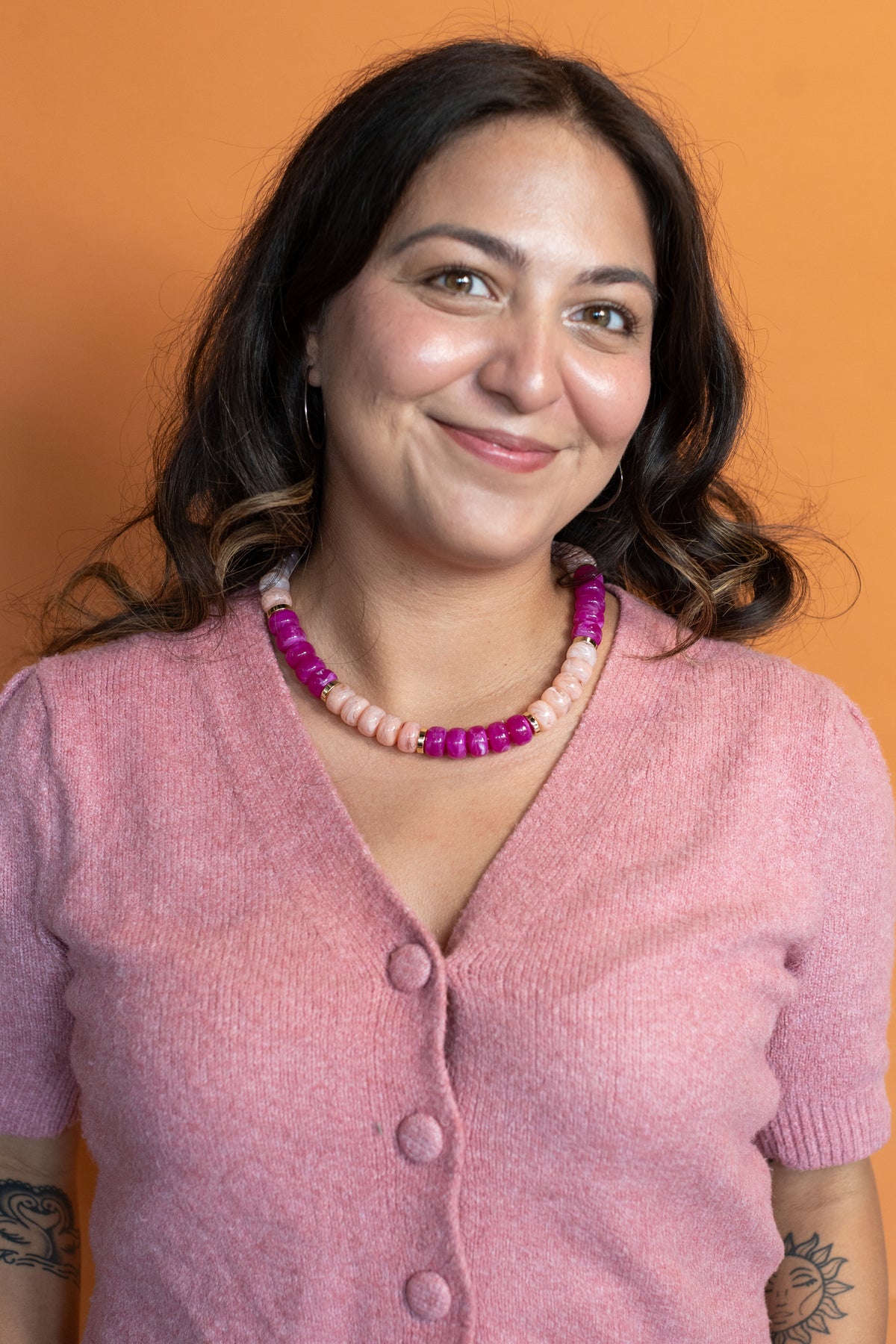 Berry Blush Acrylic Beaded Necklace