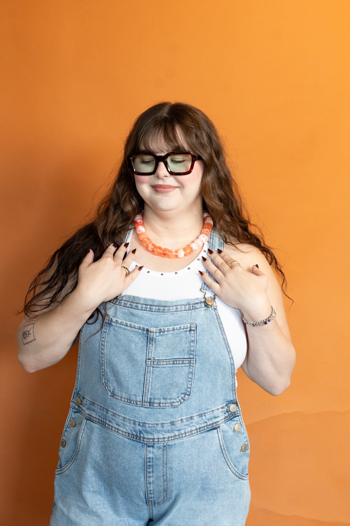 Peach, Please Acrylic Beaded Necklace